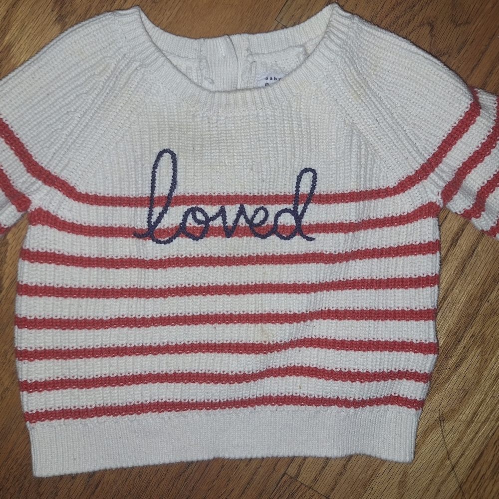 Love Sweater 12-18 Mths Gap Baby Valentine's Day Striped Loved